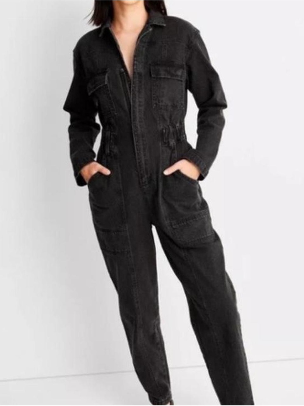 Universal Thread Black Utility Denim Jumpsuit